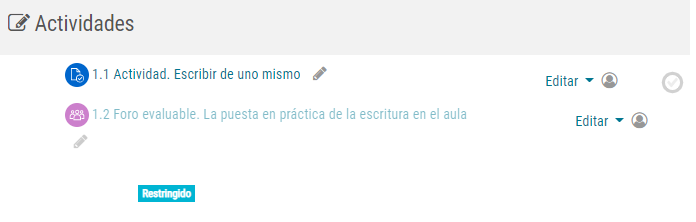 Actividades a realizar