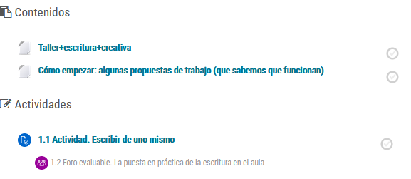 Contenidos y actividades