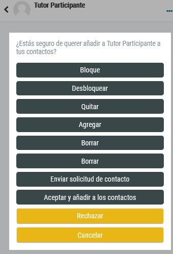 Opciones para añadir contactos