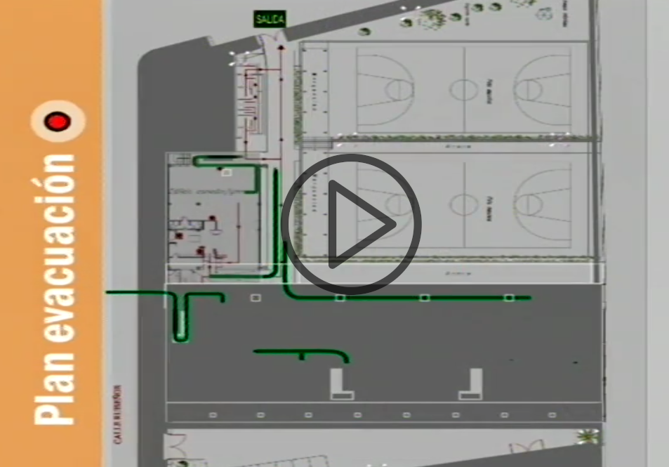 Plan de evacuación en un centro escolar